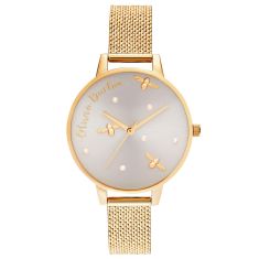 Olivia Burton Women's Under The Sea Gold-Tone Stainless Steel Mesh Bracelet Watch 34mm