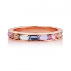 Olivia Burton Rainbow Baguette Ring, Rose Gold-Tone