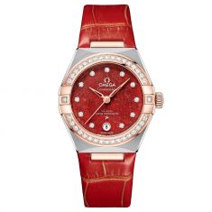 OMEGA Constellation Co-Axial Master Chronometer Diamond Watch | Red Aventurine Dial | 29mm | O13128292099002