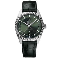 OMEGA Constellation Globemaster Co-Axial Master Chronometer Annual Calendar Green Leather Strap Watch 41mm - O13033412210001