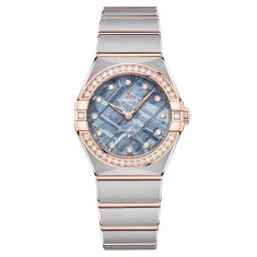 OMEGA Constellation Quartz Blue Meteorite Dial Diamond Steel and Sedna Gold Watch 28mm - O13125286099001