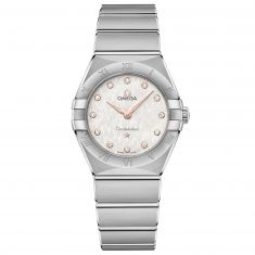 OMEGA Constellation Quartz Diamond Dial Two-Tone Watch | 28mm | O13110286052001