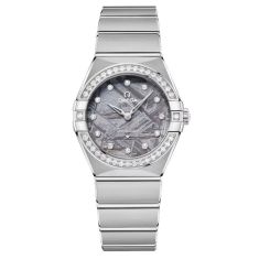 OMEGA Constellation Quartz Lavender Meteorite Dial Diamond Stainless Steel Watch 28mm - O13115286099001