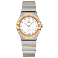 OMEGA Constellation Quartz Mother-of-Pearl Dial Diamond Stainless Steel and Yellow Gold Watch 28mm - O13120286055002