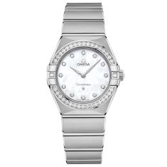 OMEGA Constellation Quartz Mother-of-Pearl Dial Diamond Stainless Steel Watch 28mm - O13115286055001