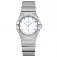 OMEGA Constellation Quartz Mother-of-Pearl Diamond Dial Stainless Steel Watch | 28mm | O13110286055001