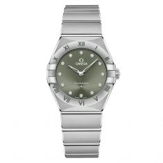 OMEGA Constellation Quartz Stainless Steel Watch | Green Matcha Diamond Dial | 28mm | O13110286060001