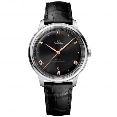 OMEGA De Ville Prestige Co-Axial Master Chronometer Black Dial Black Leather Strap Watch | 40mm | O43413402001001