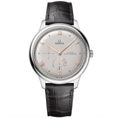 OMEGA De Ville Prestige Co Axial Master Chronometer Power Reserve Grey Dial Grey Leather Strap Watch 41mm O43413412106001 REEDS Jewelers