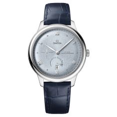 OMEGA De Ville Prestige Co-Axial Master Chronometer Power Reserve Light Blue Dial Blue Leather Strap Watch | 41mm | O43413412103001