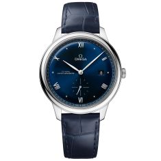 OMEGA De Ville Prestige Co-Axial Master Chronometer Small Seconds Blue Dial Leather Strap Watch | 41mm | O43413412003001