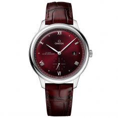 OMEGA De Ville Prestige Co-Axial Master Chronometer Small Seconds Burgundy Dial Leather Strap Watch | 41mm | O43413412011001