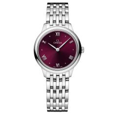 OMEGA De Ville Prestige Quartz Burgundy Dial Stainless Steel Watch | 27.5mm | O43410286011001