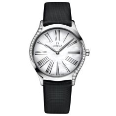 OMEGA De Ville Trsor Quartz Mother-of-Pearl Dial Diamond Black Fabric Strap Watch 36mm - O42817366005001