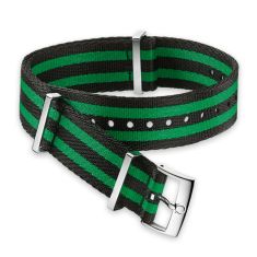 OMEGA NATO Polyamide 5-Stripe Watch Strap | Black and Green | 19-20mm | 031CWZ008803