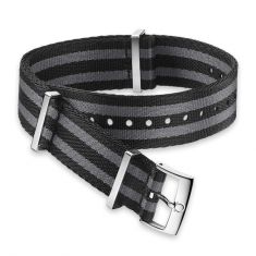OMEGA NATO Polyamide 5-Stripe Watch Strap | Black and Grey | 21-22mm | 031ZSZ002053