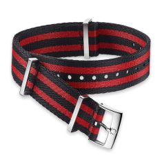 OMEGA NATO Polyamide 5-Stripe Watch Strap | Black and Red | 19-20mm | 031ZSZ002042