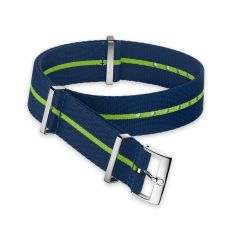 OMEGA NATO Polyamide Watch Strap | Blue with Green Stripe | 19-20mm | O031CWZ014693