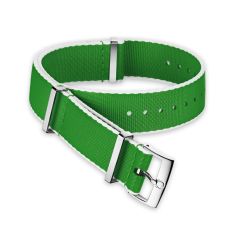 OMEGA NATO Polyamide Watch Strap | Green with White Border | 19-20mm | O031CWZ010714