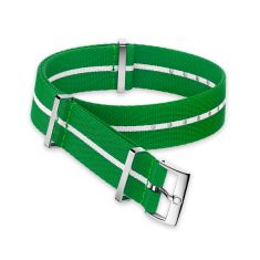 OMEGA NATO Polyamide Watch Strap | Green with White Stripe | 19-20mm | O031CWZ014689