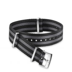 OMEGA NATO Strap | 5-Stripe Black and Grey Stripe Nylon Fabric | 19-20mm | 031ZSZ002045