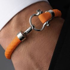OMEGA Sailing Bracelet in Orange Rubber | Size Large | OB34STA0509104