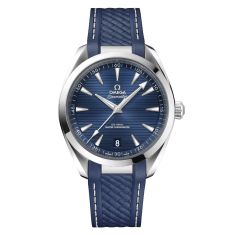 OMEGA Seamaster Aqua Terra 150M Co-Axial Master Chronometer Blue Dial Rubber Strap Watch 41mm - O22012412103007