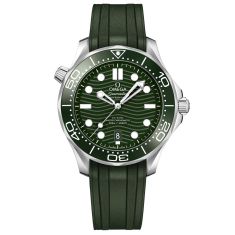 OMEGA Seamaster Diver 300m Co-Axial Master Chronometer Green Rubber Strap Watch | Green Dial | 42mm | O21032422010001