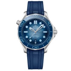 OMEGA Seamaster Diver 300M Co-Axial Master Chronometer Summer Blue Dial Rubber Strap Watch | 42mm | O21032422003002