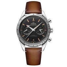 OMEGA Speedmaster '57 Co-Axial Master Chronometer Chronograph Brown Leather Strap Watch | Black Dial | 40.5mm | O33210415101001