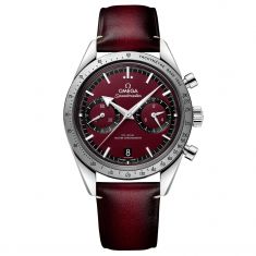 OMEGA Speedmaster '57 Co-Axial Master Chronometer Chronograph Burgundy Leather Strap Watch | Burgundy Dial | 40.5mm | O33212415111001