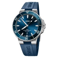Oris Aquis Date Blue Dial Blue Rubber Strap Watch 43.5mm - 01 733 7789 4135-07 4 23 35FC