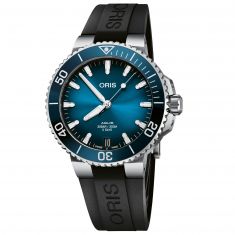Oris Aquis Date Caliber 400 Blue Dial Black Rubber Strap Watch | 01 400 7769 4135-07 4 22 74FC