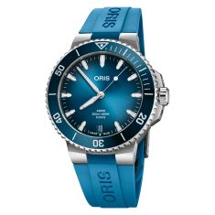 Oris Aquis Date Calibre 400 Blue Dial Blue Rubber Strap Watch 43.5mm - 01 400 7790 4135-07 4 23 45EB