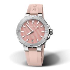 image of Oris Aquis Date Pink Rubber Strap Watch | 36.5mm | 733 7770 4158 4 18 66FC with sku:20360830