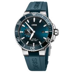 Oris Aquis Small Second Date Blue Dial Rubber Strap Watch | 45.5mm | 01 743 7733 4155-07 4 24 69EB