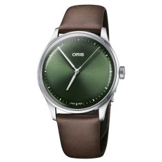 Oris Artelier S Green Dial Brown Leather Strap Watch | 38mm | 01 733 7762 4057-07 5 20 70FC
