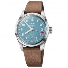 Oris Big Crown Calibre 473 Mechanical Blue Dial Brown Leather Strap Watch | 38mm | 01 473 7786 4065 07 5 19 22FC