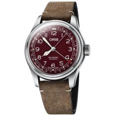 Oris Big Crown Pointer Date Red Dial Brown Leather Strap Watch | 01 754 7741 4068-07 5 20 50