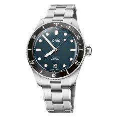 Oris Divers Date Blue Dial Stainless Steel Bracelet Watch 39mm - 01 733 7795 4055-Set