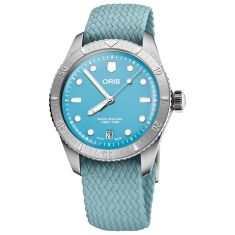 Oris Divers Sixty-Five Cotton Candy Blue Recycled Perlon Strap Watch | 38mm | 01 733 7771 4055-07 3 19 02S