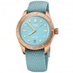 Oris Divers Sixty-Five Cotton Candy Bronze and Blue Recycled Perlon Strap Watch | 38mm | 01 733 7771 3155 07 3 19 02BRS