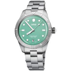 Oris Divers Sixty-Five Cotton Candy Green Dial Stainless Steel Watch | 38mm | 01 733 7771 4057-07 8 19 18