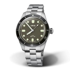 image of Oris X Hodinkee Calibre 400 Limited Edition Green Dial Stainless Steel Bracelet Watch 38mm - 400 7774 4087SET with sku:20477626