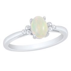 Oval Opal White Gold Ring