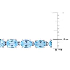Oval Sky Blue Topaz Sterling Silver Bracelet
