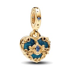 Pandora - Disney Cinderella's Carriage & Heart Double Gold-Plated Dangle Charm
