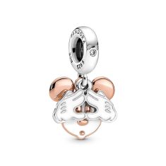 Pandora Disney Mickey Mouse Double Dangle Charm Rose Gold Plated REEDS Jewelers