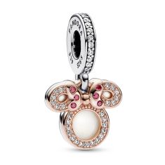 Pandora - Disney, Minnie Mouse Silhouette Double Dangle Charm | Rose Gold-Plated