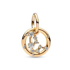 Radiant Heart & Floating Stone Charm, Gold plated